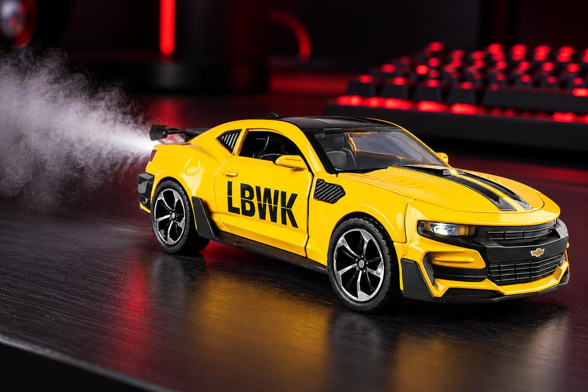 Camaro water-mist effect, AI-styled illustration